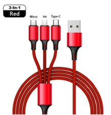 3 in 1 Fast USB Charging Cable Charger Cord For iPhone Samsung Android WHOLESALE picture