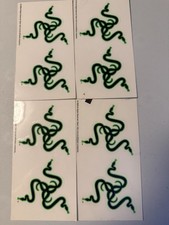 2008 Razer Logo Gaming Computer Neon Lime Green & Black Sticker Decal Set Of 4 picture
