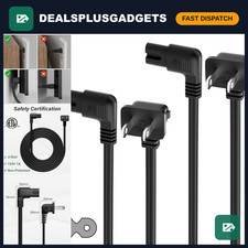 12FT 2Pack 90° L-Shaped Power Cord, IEC320 C7 to NEMA 1-15P, Non-Polarized Cable picture