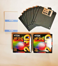 5x TDK floppy disks 1,44MB MF2HD new, label MS-DOS formatted from shrink-wrapped P picture