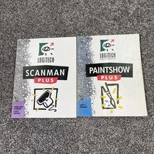 Vintage 1989 Logitech ScanMan Plus & PaintShow Plus User Manuals Lot of 2 picture