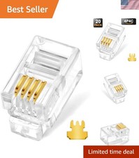 20Pack Telephone Modular Plug RJ9/RJ10/RJ22 4P4C Connector picture