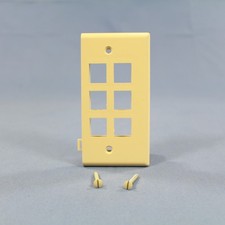 Leviton 40816-I 1-Gang Ivory Quickport Jack 6-Port End Sectional Wallplate Cover picture
