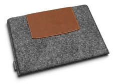 Felt sleeve for MacBook Air *ALL MODELS* with leather, UK made, PERFECT FIT picture