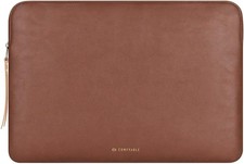 Brown PU Leather Laptop Sleeve, Slim Protective Case for 15