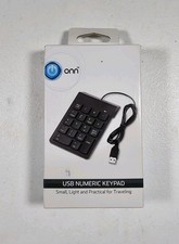 ONN USB NUMERIC KEYPAD 18 FULL-SIZE KEYS Wired PC & MAC COMPATIBLE Plug & Play picture