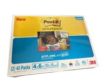 NEW Post-It Brand Picture Paper Semi Gloss 2 x 40 Packs 4x6 in.  7.5 mil Ink Jet picture