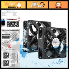 12V 92mm Dual Ball Cooling Fan IP68 Waterproof 3000RPM - 2-Pack High Performance picture