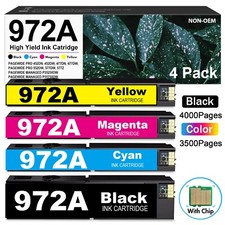972A 972X Ink Cartridge (4-Pack,BK/C/M/Y) for HP PageWide Pro 452dw, 477dw, 577z picture