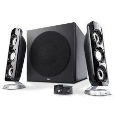 Small Black 2.1 Speakers with Subwoofer Premium Sound for Gaming and Music picture