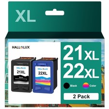 21XL 22XL Ink Cartridges Combo Pack Replacement for HP 21 22 (1 Black, 1 picture