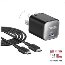 Nano Phone Charger, USB C GaN Charger 30W, PIQ 3.0 Foldable PPS Fast black picture