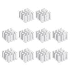 14x14x10mm Aluminum Heatsink Radiator for MOS IC Chip Silver Tone 10 Pcs picture