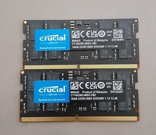 *LOT OF 2* Crucial 16GB DDR5-5600 SODIMM Laptop RAM CT16G56C46S5.C8D picture