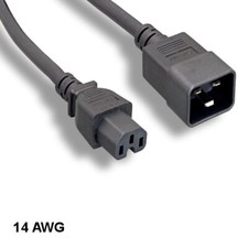 10x 10ft Black Heavy Duty Power Cord IEC-60320 C15/C20 14AWG 15A/300V PDU UPS picture