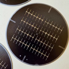 Vintage 1970s Monsanto Silicon Solar Cell Wafer Slice Matrix Grid with Paperwork picture