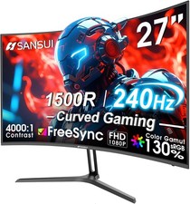 SANSUI 27 Inch Curved 240Hz Gaming Monitor 1080P 1500R Curve Computer Monitor picture