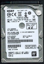 HTS721010A9E630 P/N: 0J22423 MLC: DA6326 CHINA FEB 2015 HGST 1TB picture
