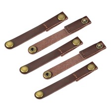 MECCANIXITY Pack of 5 Leather Cable Straps Cord Organizer 90x12mm Portable Ca... picture