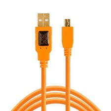 Tether Tools TetherPro 15ft USB 2.0 A Male to Mini-B 5-Pin Cable Orange picture
