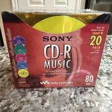 Sony CD-R Music 80 Min Blank Discs 20 Pack Slim Jewel Cases 20CRM80LX2 picture