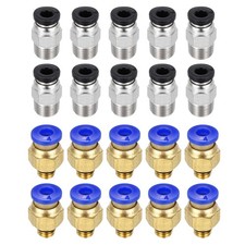 20 Pcs PC4-M6/M10 Straight Through Fitting, 2x4mm Tubes, Blue/Black picture