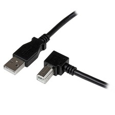 StarTech 2m USB 2.0 USB-A to Right Angle USB-B Cable - M/M 2 m, Black picture
