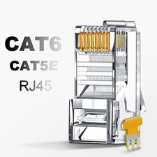 RJ45 Connector For Cat5e Cat6 Ethernet Patch Cable End Crimp Modular Plug Lot picture