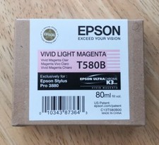 02-2016 Genuine Epson 3880 Printer Ink Vivid Light Magenta T580B T580B00 New picture