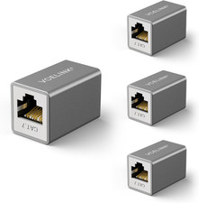 Cat7 Ethernet Coupler, Female to Female, Silver Grey, 2-Pack picture