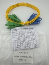10 Pack -SC/UPC-SC/APC Fiber Optic Cable 0.5m G652D SX 2mm Singlemode Patch Cord picture