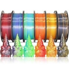 MIKA3D 6 Spools Bicolor Dual Color 1.75mm 3D Printer Filament Bundle 250g Each picture