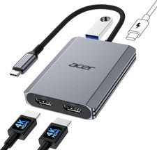 Acer 4-in-1 USB C Hub, Type C to Dual HDMI Adapter 4K@60Hz picture