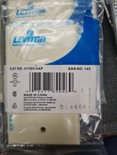 Lot of 34 - Leviton 41080-4AP QuickPort Single Gang 4-Port Wallplate Almond NEW picture