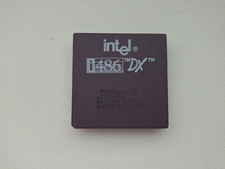 Intel A80486DX-33 SX810 SX729 SX419 486DX-33 vintage CPU GOLD picture