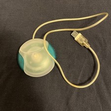Vintage Apple USB Mouse Blue Teal Model M4848 Round Hockey Puck picture