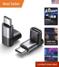 90° USB C to USB C Adapter 2-Pack - 100W Fast Charging & 40Gbps Data Transfer picture