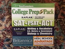 College Prep Pack CD; Kaplan SAT, PSAT, ACT, Encycopedia  etc. Windows and Mac picture
