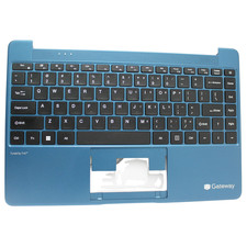 PALMREST-GWTN141-6BL-NTP Gateway Palmrest Top Cover Blue w/KB Black GRADE A picture