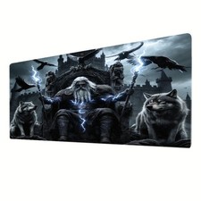 A Full-Size Black And White Gothic Fantasy Mouse Pad, a Magical Style Gaming D picture