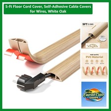 Customizable Self-Adhesive 5-ft Floor Cord Protector - Smooth White Oak Design picture