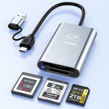 CFexpress Type B/XQD/SD Card Reader, 10Gbps USB3.2 Gen2 3-in-1 Aluminum T32-13 picture