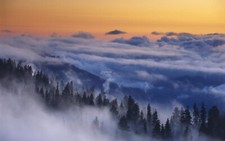 Landscape nature yosemite national park mist forest Custom Gaming Mat Desk picture