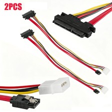 2PACK SATA 7+15 Pin Combo Cable HDD Hard Drive Data 4 Pin Power Adapter picture