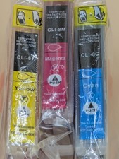 Printer Ink Cartridges Unbranded CLI8C CLI8M CLI8Y 14 Total Read Description  picture