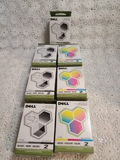 Dell Ink Cartridges Black (4) Color (3) 7Y743 7Y745 LOT OF 7 - 2 Series Genuine picture
