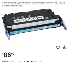 Genuine Canon GPR-28 Toner Color Image RUNNER C1022/C1030 Series CYAN picture