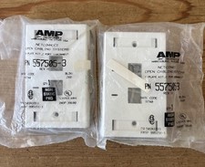 Lot Of 2 AMP 557505-3 2 Port Faceplate White picture
