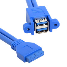 Stackable USB 3.0 Female Panel Type to Motherboard 20Pin Header Cable picture