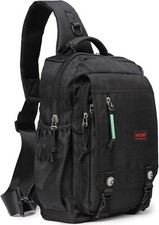NICGID Sling Bags Chest Shoulder Backpacks, 13.3'' 13.3 Inch, Black - Nylon  picture